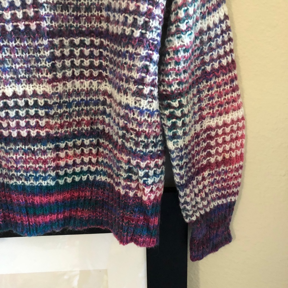 SOLD! 80s multicolored grid print dad sweater - Picture 2 of 4